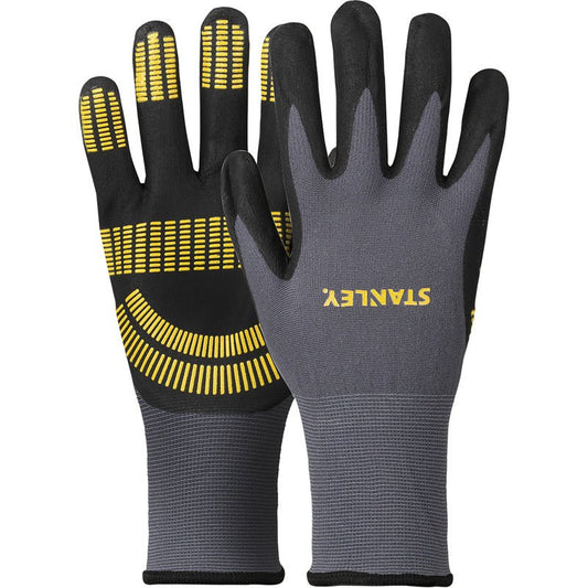 Stanley Arbeitshandschuh Größe M – Nitrilbeschichtet, atmungsaktiv & leicht, Grau/Schwarz/Gelb, EN420 & EN388 - Spielzeug - Sonderposten