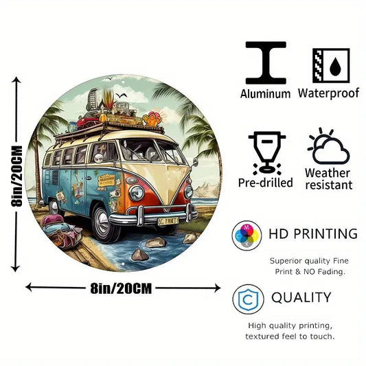 1 Stück, Wohnmobil Metall Aluminium Schild, Wanddekoration, VW Bulli Retro - Spielzeug - Sonderposten