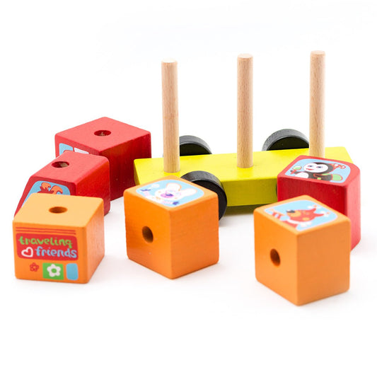 Holz Bus Spielzeug Bus mit Tieren Cubika ab 18 Monaten - Spielzeug - Sonderposten