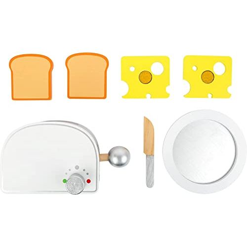 small foot Frühstücks - Set "Kinderküche" aus Holz, inklusive Toaster mit Hebelfunktion, für Kinder ab 3 Jahren - Spielzeug - Sonderposten