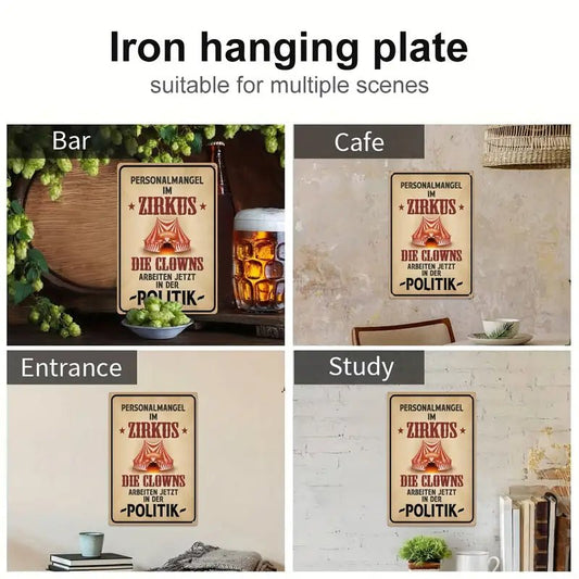 Retra Schild Personalengpass im Zirkus, Clowns jetzt in der Politik - Spielzeug - Sonderposten