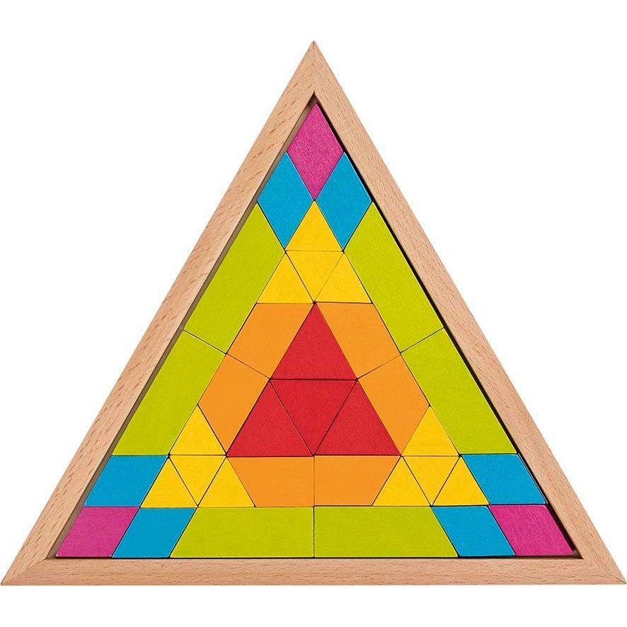 Goki 58590 Legespiel Mosaik Dreieck Holzspielzeug Bausteine - Spielzeug - Sonderposten