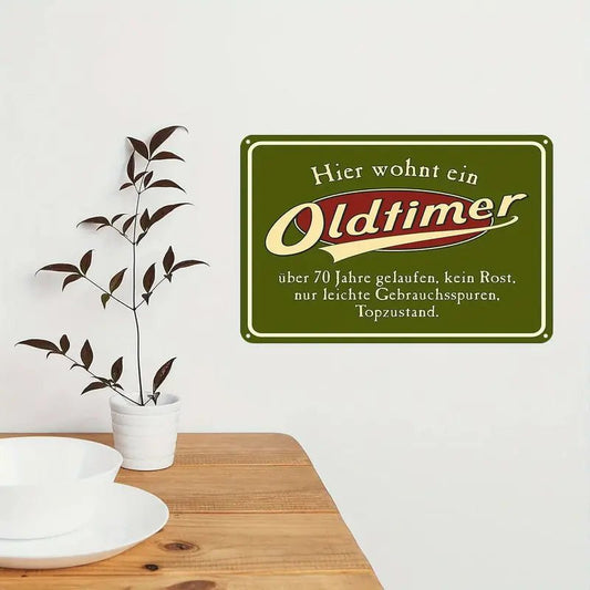Retro Schild Oldtimer Metallplakette zum 70. Geburtstag - Vintage - Auto - E - Spielzeug - Sonderposten