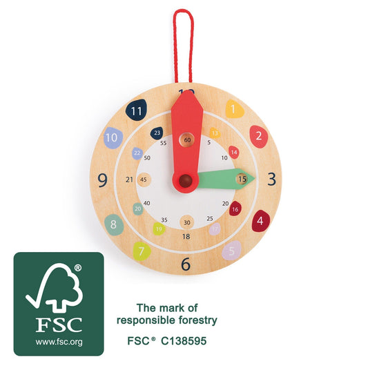 Lern Uhr Kinderspielzeug Lernhilfe Holz Holzspielzeug Uhr Kinder Uhr Holzuhr Spiel - Spielzeug - Sonderposten