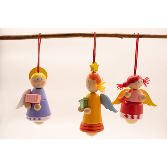 Wunderschöner Weihnachtsschmuck Dekorativ und Ansprechend, ist dieses 3er Set von Engeln zum aufhängen aus Holz Die mit liebe zum Detail gebauten Engel sind eine Optische Bereicherung für jede Weihnachtsdeko. - Spielzeug - Sonderposten
