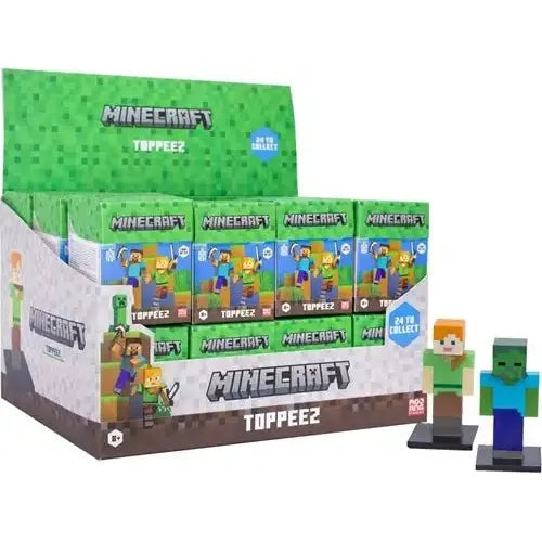 Minecraft 3D Toppeez Blindbox 6 x 6 x 6 cm – Display mit 24 Stück (Set) - Spielzeug - Sonderposten