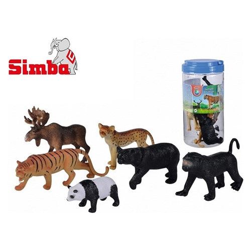 NATURE WORLD DSCHUNGELTIERE 12 - 18CM 6 STÜCK IM FASS 15X25CM - Spielzeug - Sonderposten