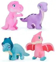 Plüsch Girlie Dinky Dino’s – 4-fach sortiert | ca. 15 cm | 12 Stück im Display Stoff Dinos