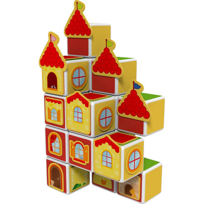 Geomag Magicube Castle & Homes – Magnetisches Konstruktionsspielzeug aus 100 % recyceltem Kunststoff, ab 3 Jahr - Spielzeug - Sonderposten