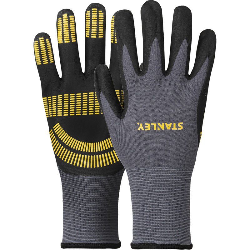 Stanley Arbeitshandschuh Größe M – Nitrilbeschichtet, atmungsaktiv & leicht, Grau/Schwarz/Gelb, EN420 & EN388 - Spielzeug - Sonderposten