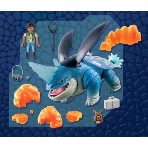 PLAYMOBIL Dragons: The Nine Realms – Plowhorn & D'Angelo (71082) ab 4 Jahren - Spielzeug - Sonderposten
