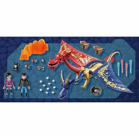 PLAYMOBIL Dragons: The Nine Realms – Wu & Wei mit Jun (71080) ab 4 Jahren - Spielzeug - Sonderposten
